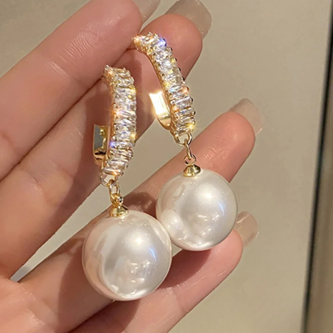 Luxury Pearl and Zirconia Earrings