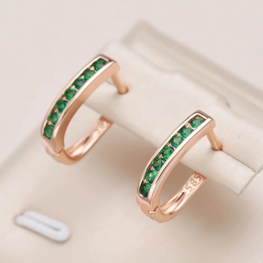 Elegant Green Crystal Earrings