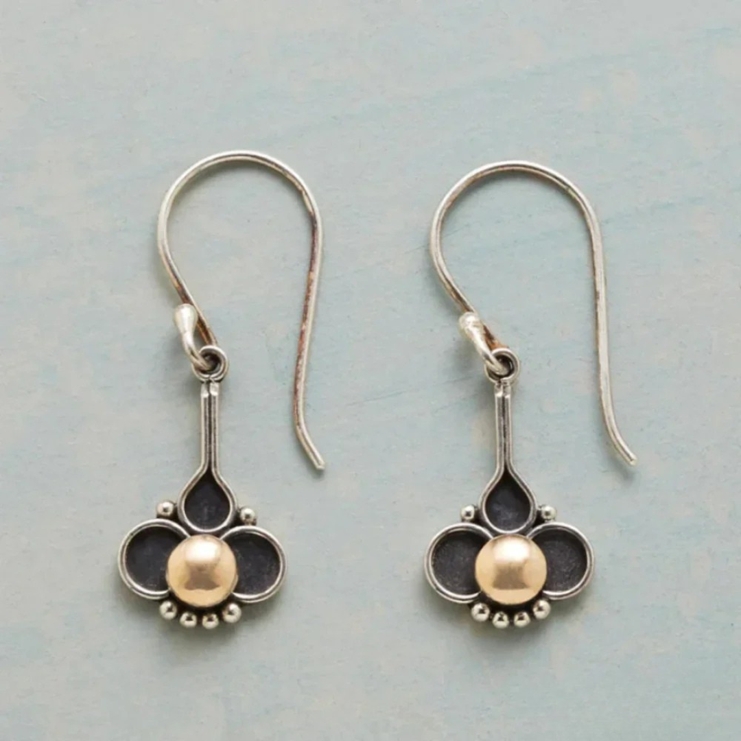 Boho Clover Pearl Silver Earrings