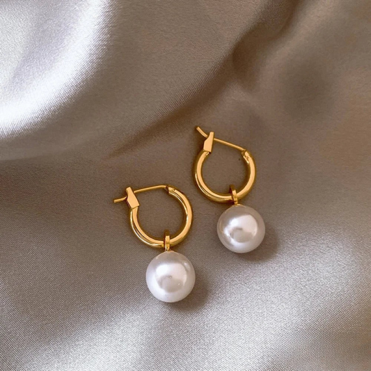 Elegant Earrings with Gold Beads