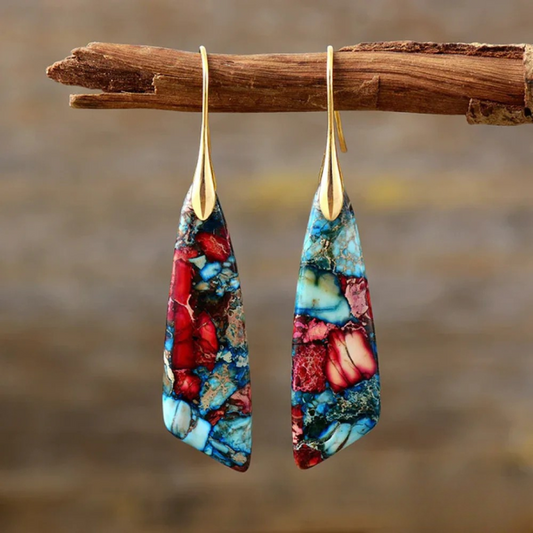 Vintage Colorful Stone Earrings