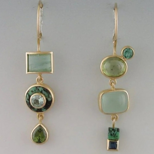 Vintage Green Dangling Earrings